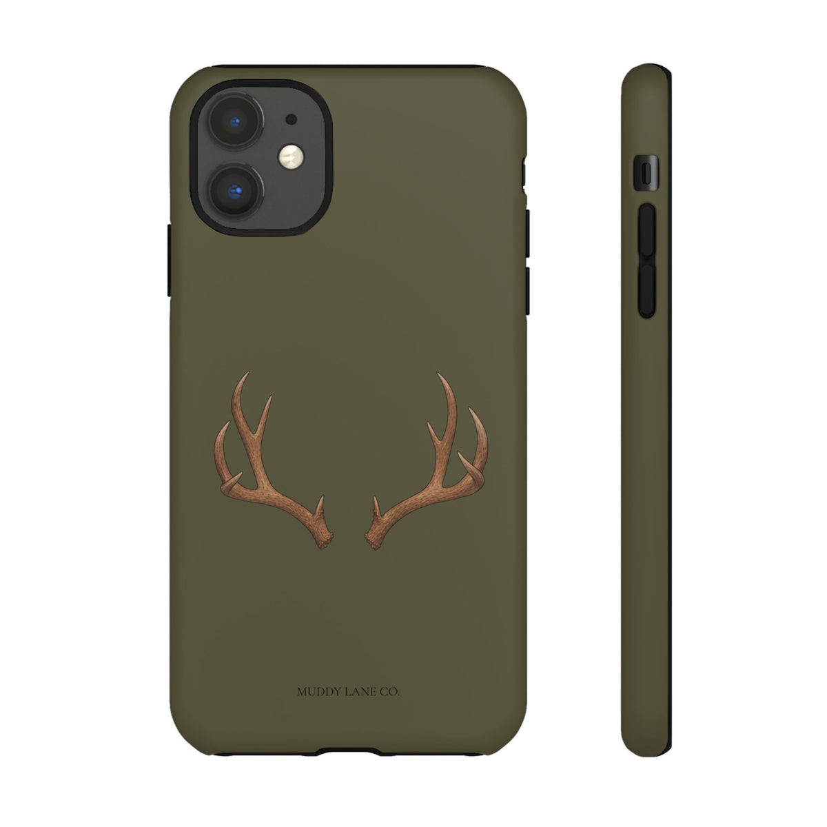 Antlers Tough Phone Case in Muddy Green Matte