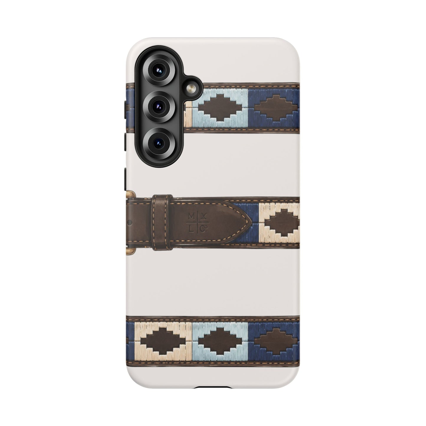 Country Belt Pattern Tough Phone Case in Warm Cream Matte