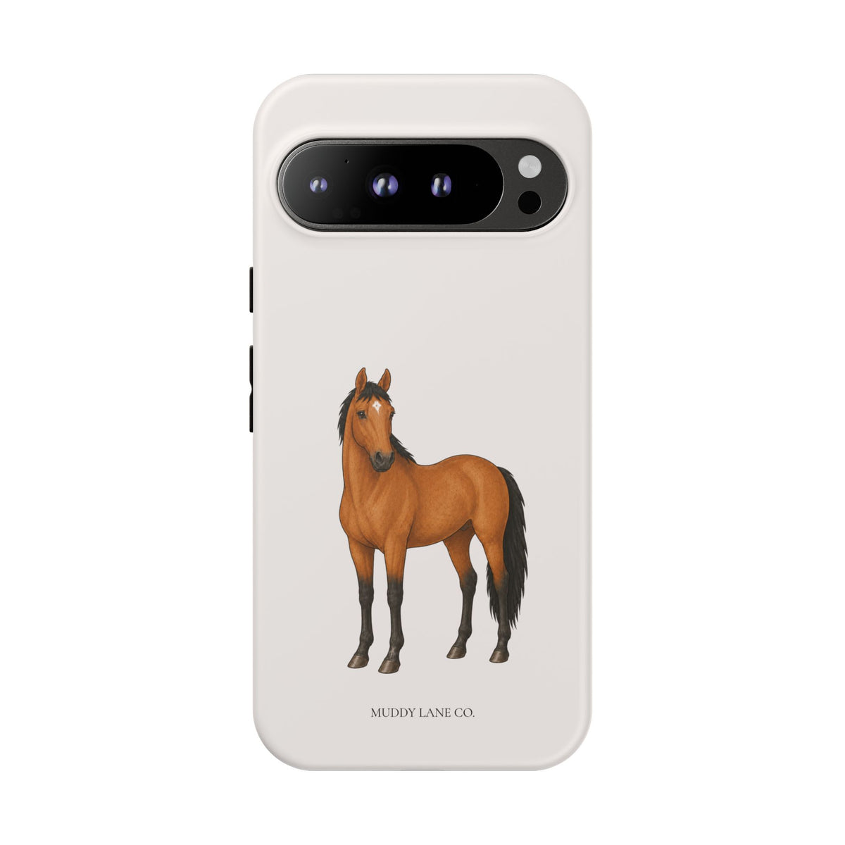 Chestnut Horse Tough Phone Case in Warm Cream Matte