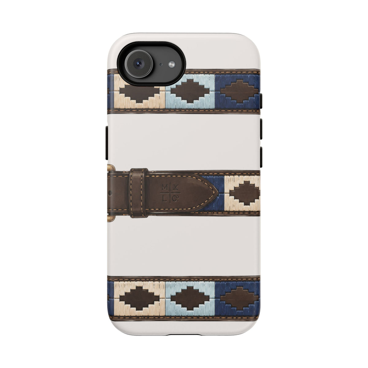 Country Belt Pattern Tough Phone Case in Warm Cream Matte