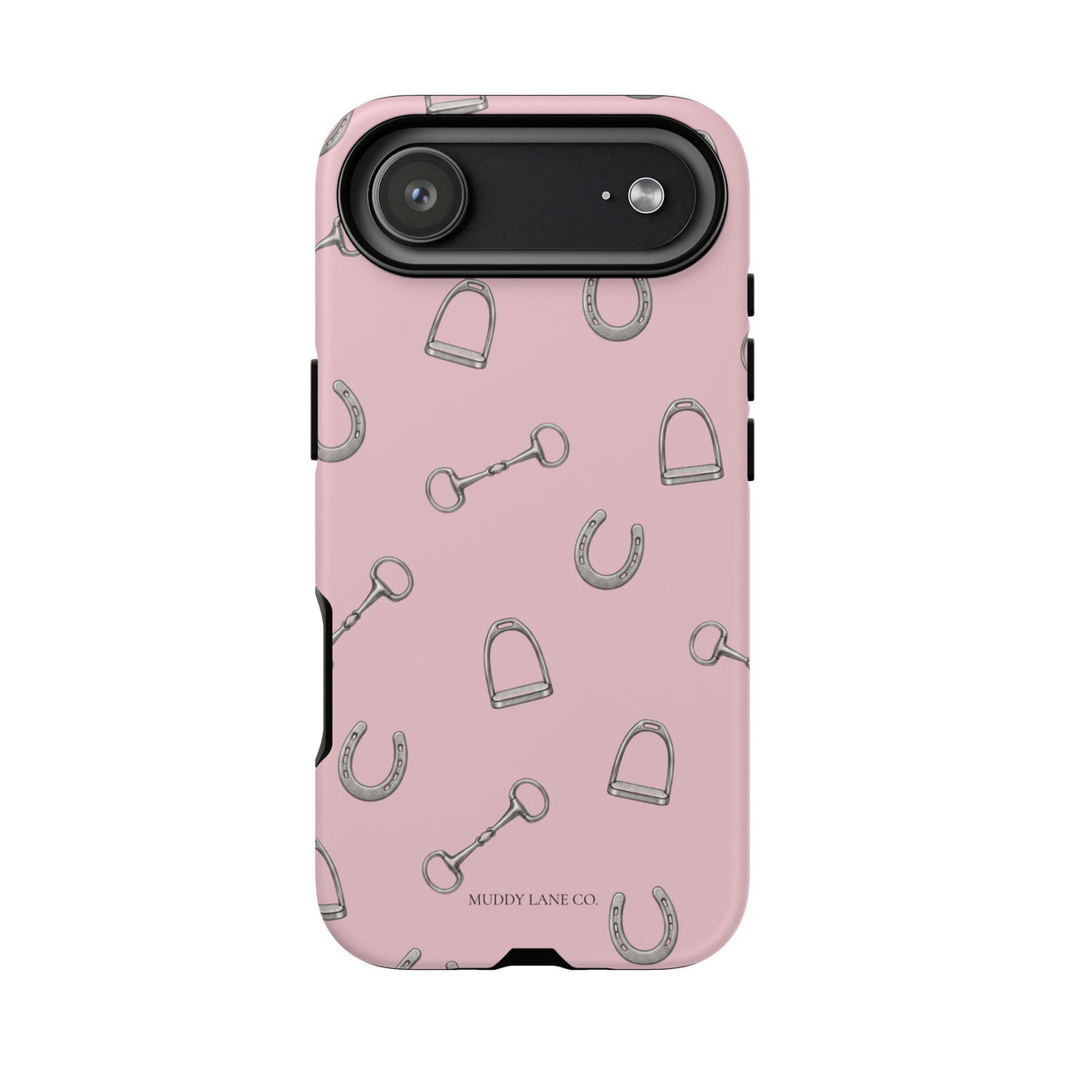 Tack Room Pattern Tough Phone Case in Soft Rosette Pink Matte