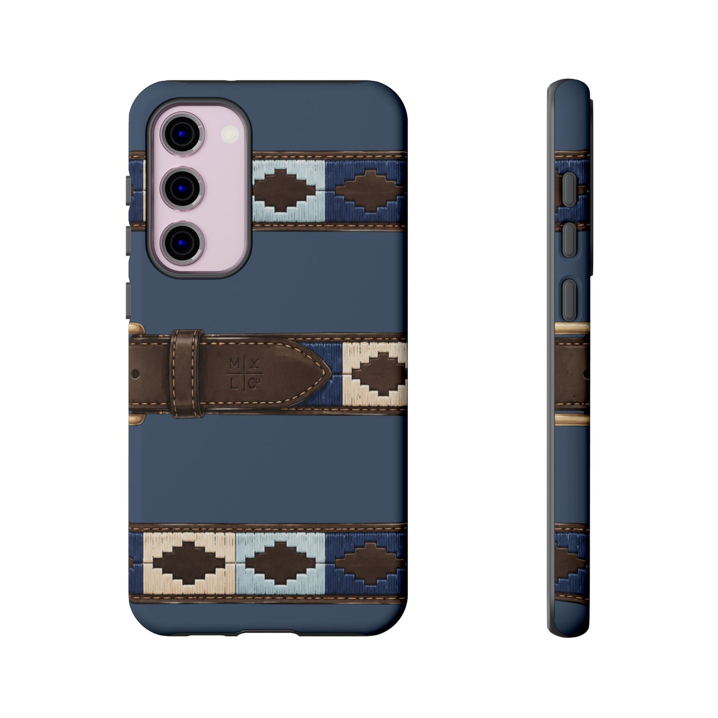 Country Belt Pattern Tough Phone Case in Deep Navy Matte