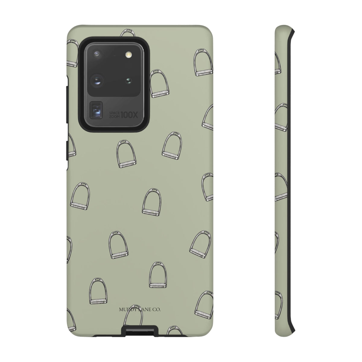 Stirrup Pattern Tough Phone Case in Light Sage Matte