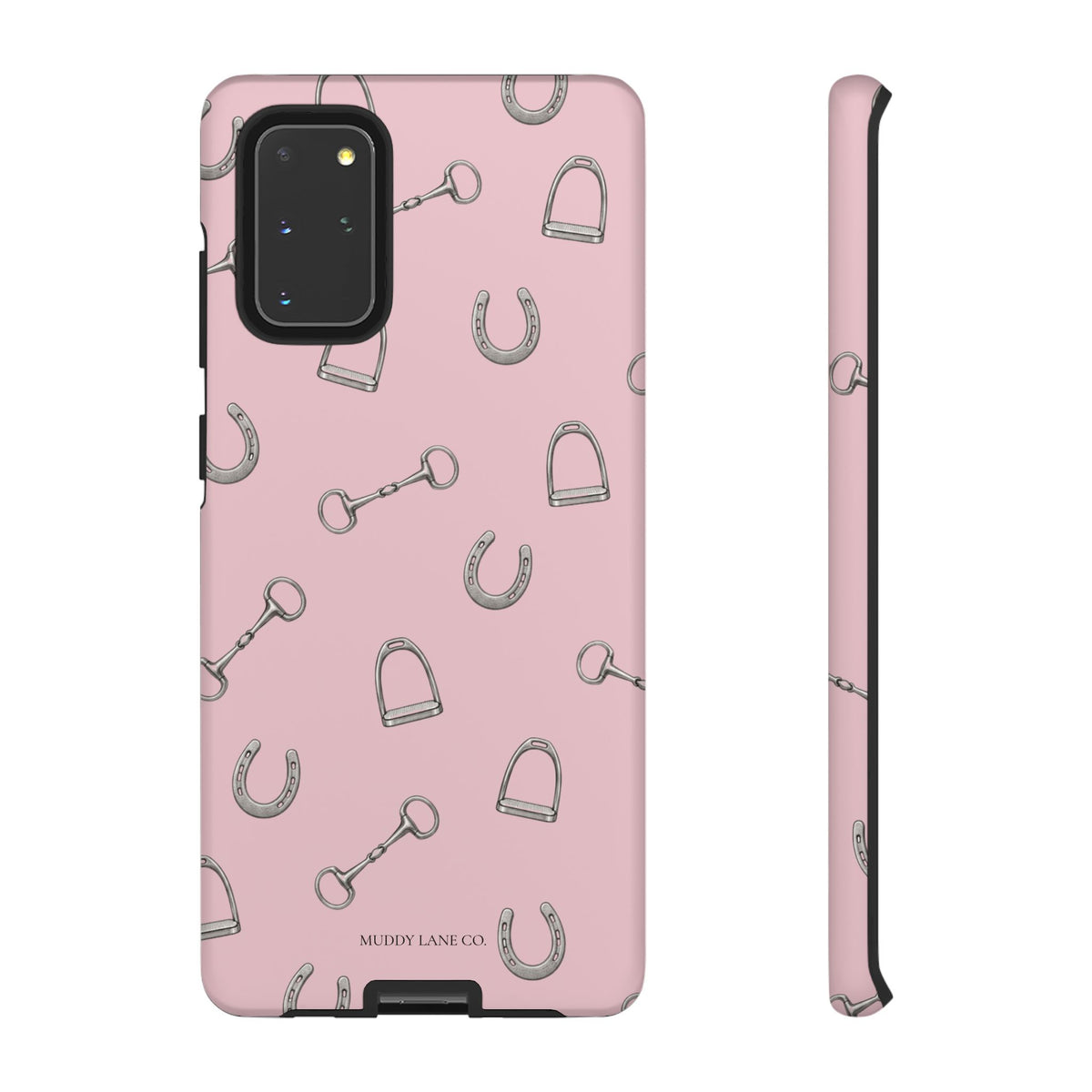 Tack Room Pattern Tough Phone Case in Soft Rosette Pink Matte