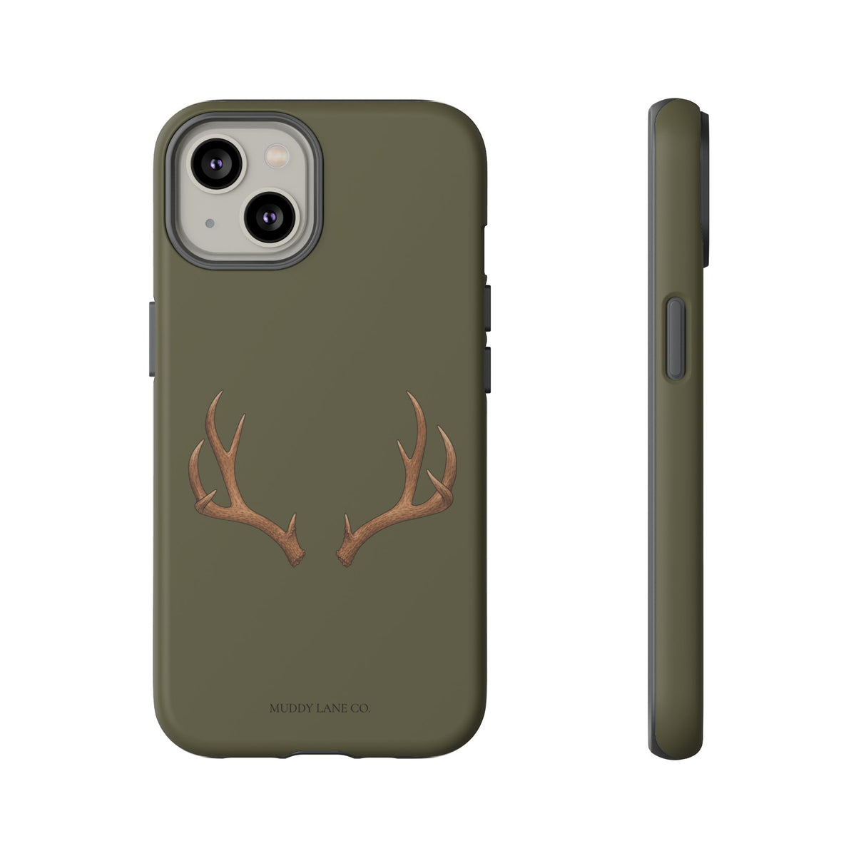 Antlers Tough Phone Case in Muddy Green Matte