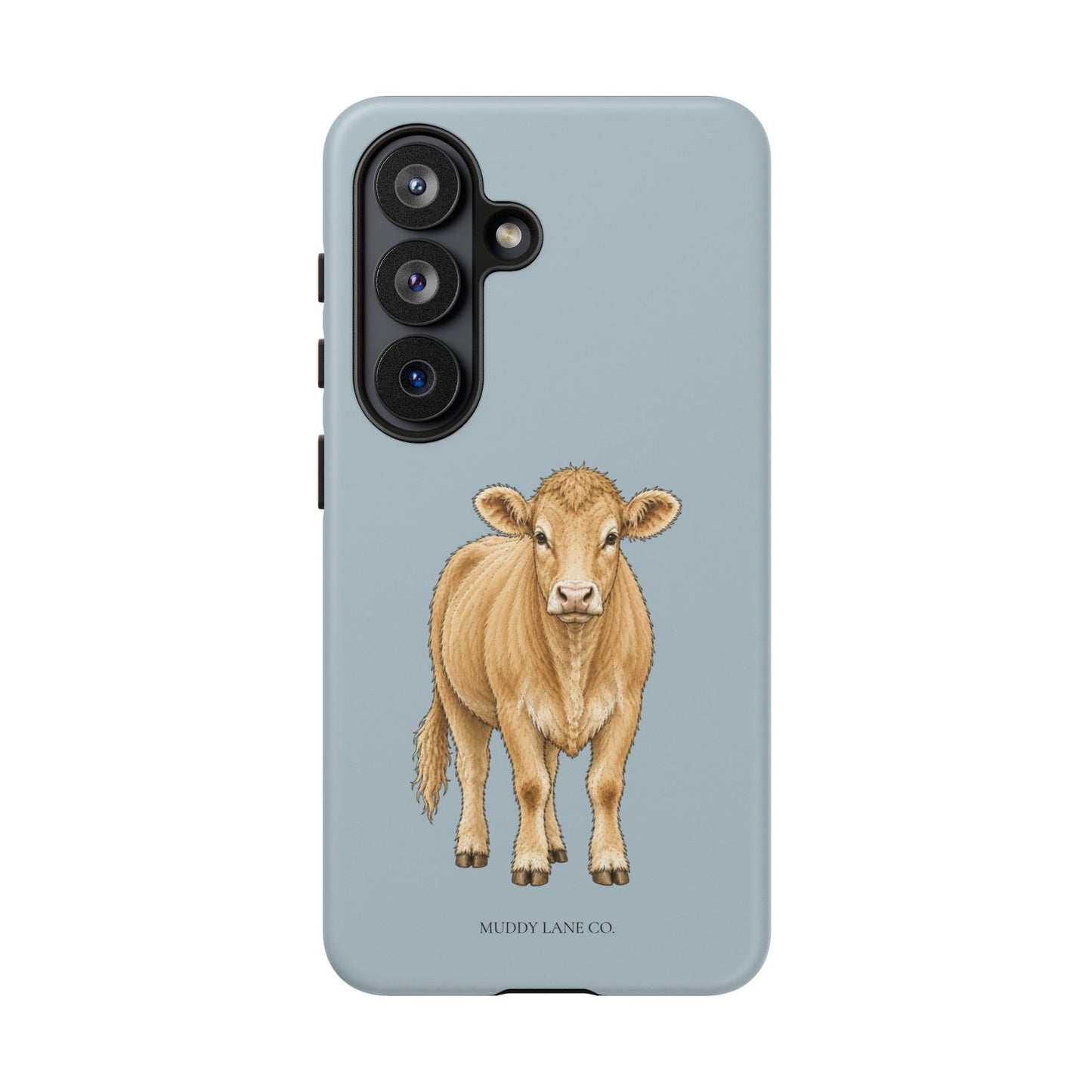 Farm Cow Tough Phone Case in Dusty Blue Matte