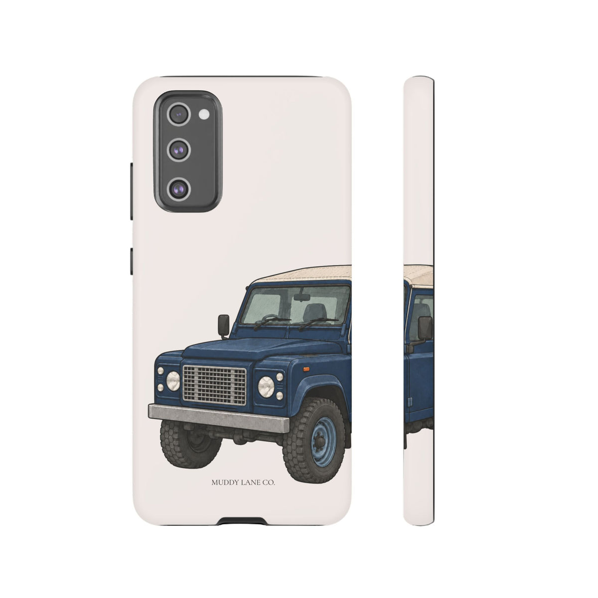 Blue Classic 4x4 Close-Up Tough Phone Case in Warm Cream Matte