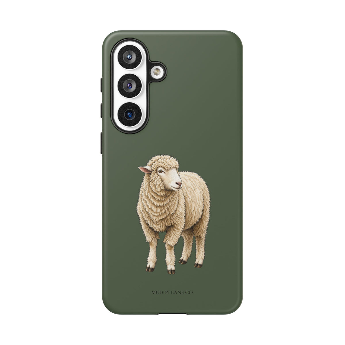 Sheep Tough Phone Case in Forest Green Matte