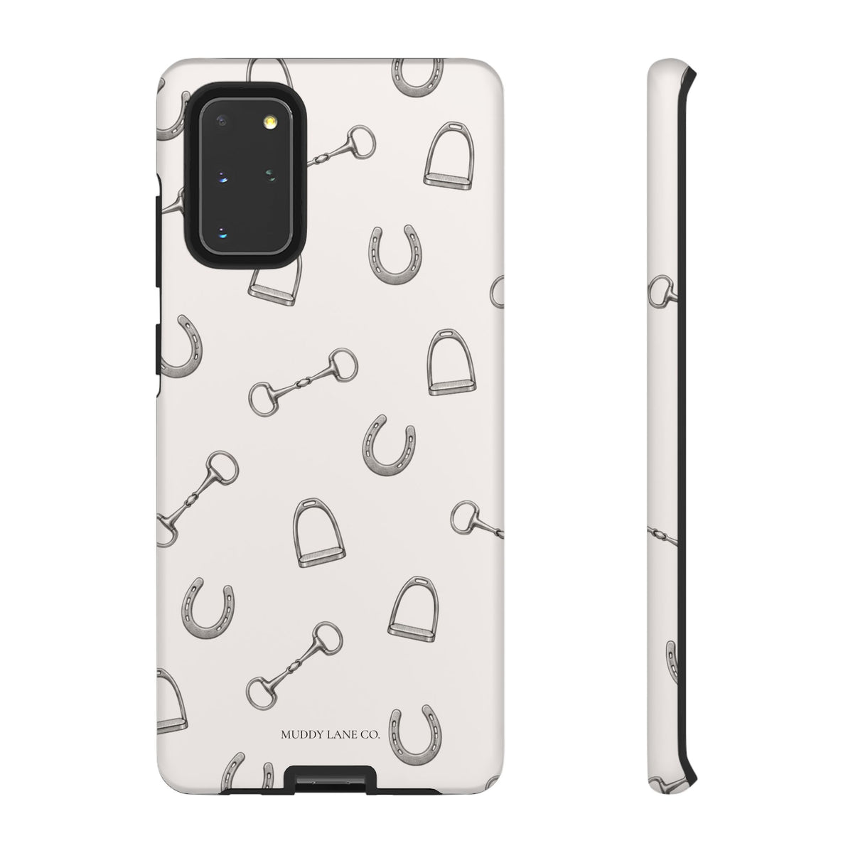Tack Room Pattern Tough Phone Case in Warm Cream Matte