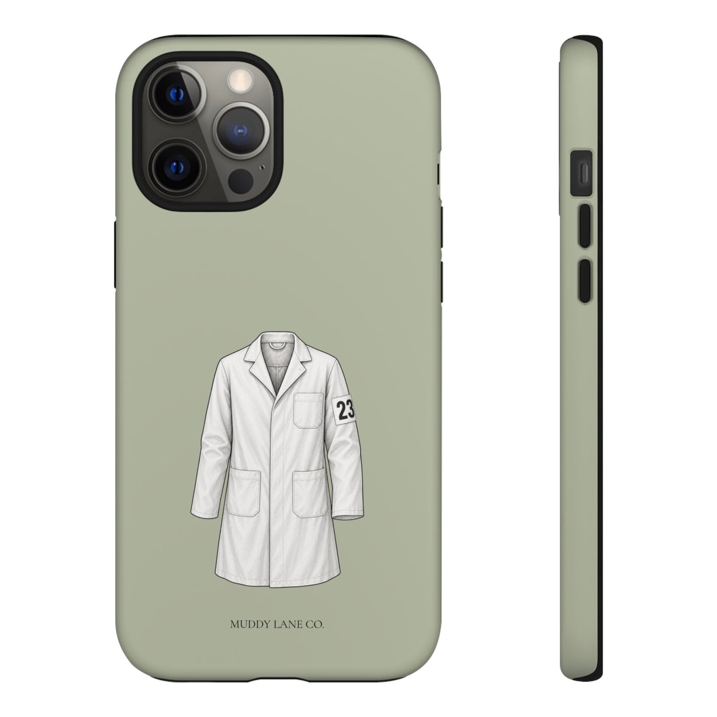 Showing Coat Tough Phone Case in Light Sage Matte