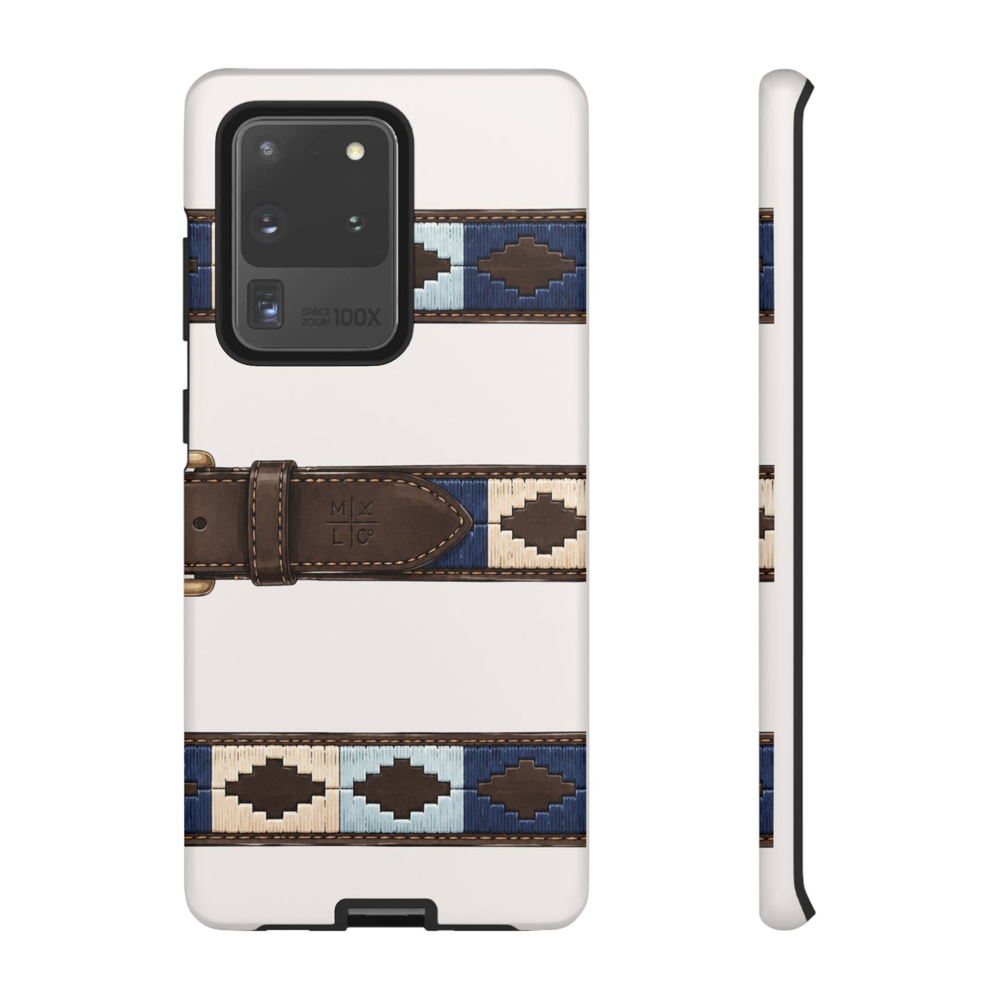 Country Belt Pattern Tough Phone Case in Warm Cream Matte