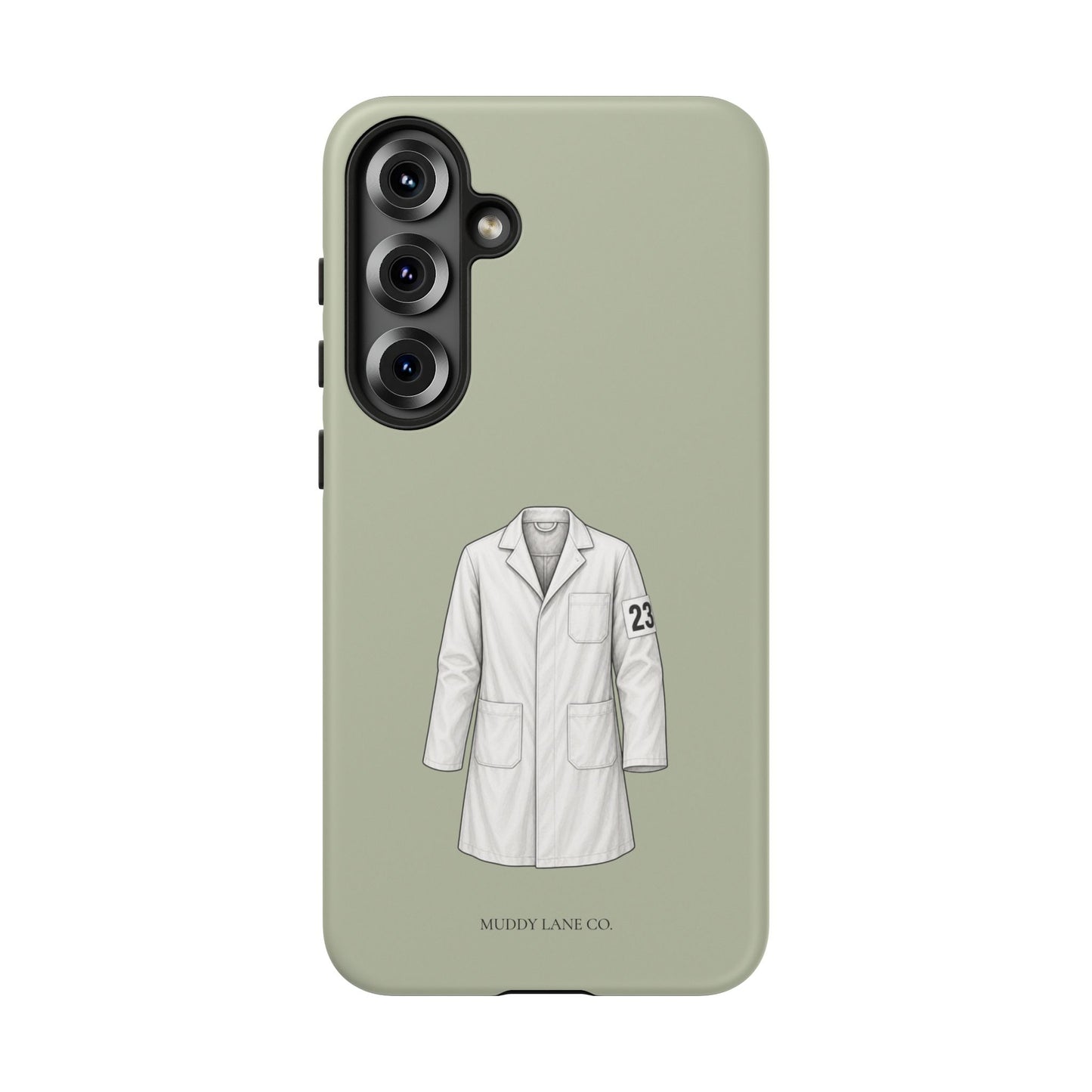Showing Coat Tough Phone Case in Light Sage Matte