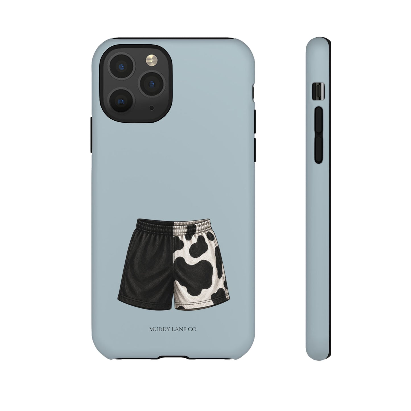 Cow Print Shorts Tough Phone Case in Dusty Blue Matte