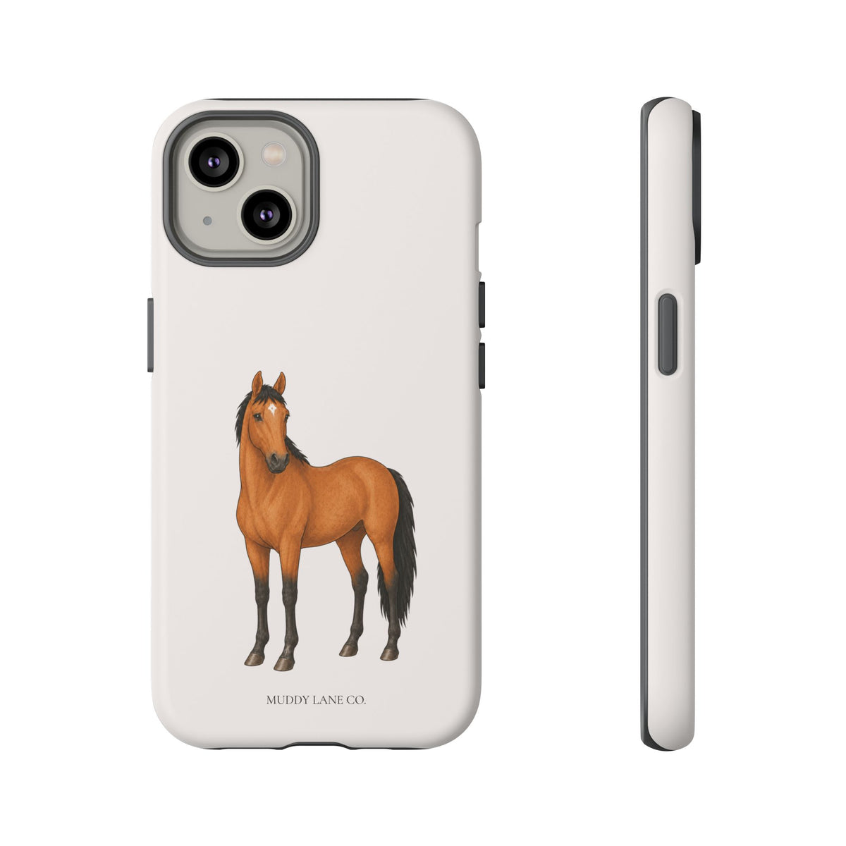 Chestnut Horse Tough Phone Case in Warm Cream Matte