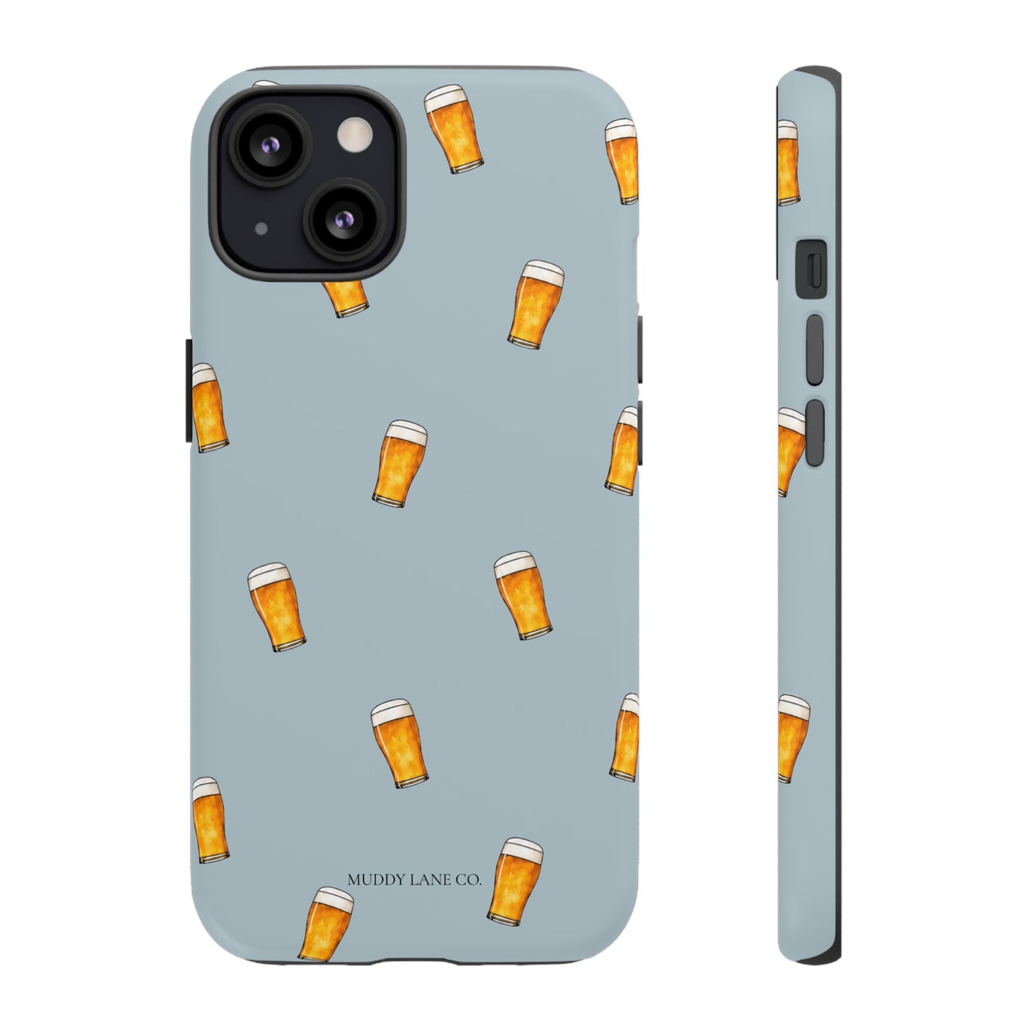 Pint Pattern Tough Phone Case in Dusty Blue Matte