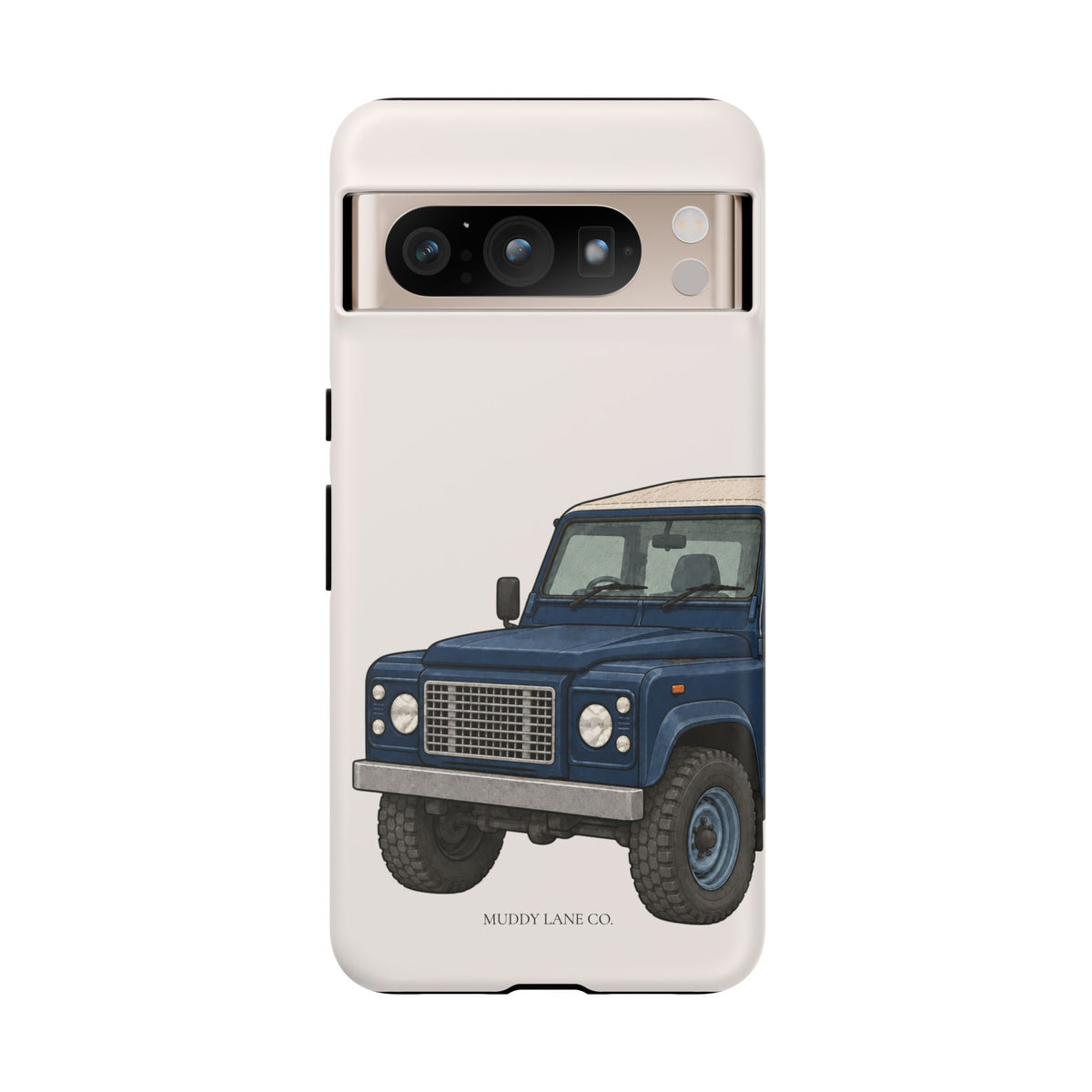 Blue Classic 4x4 Close-Up Tough Phone Case in Warm Cream Matte