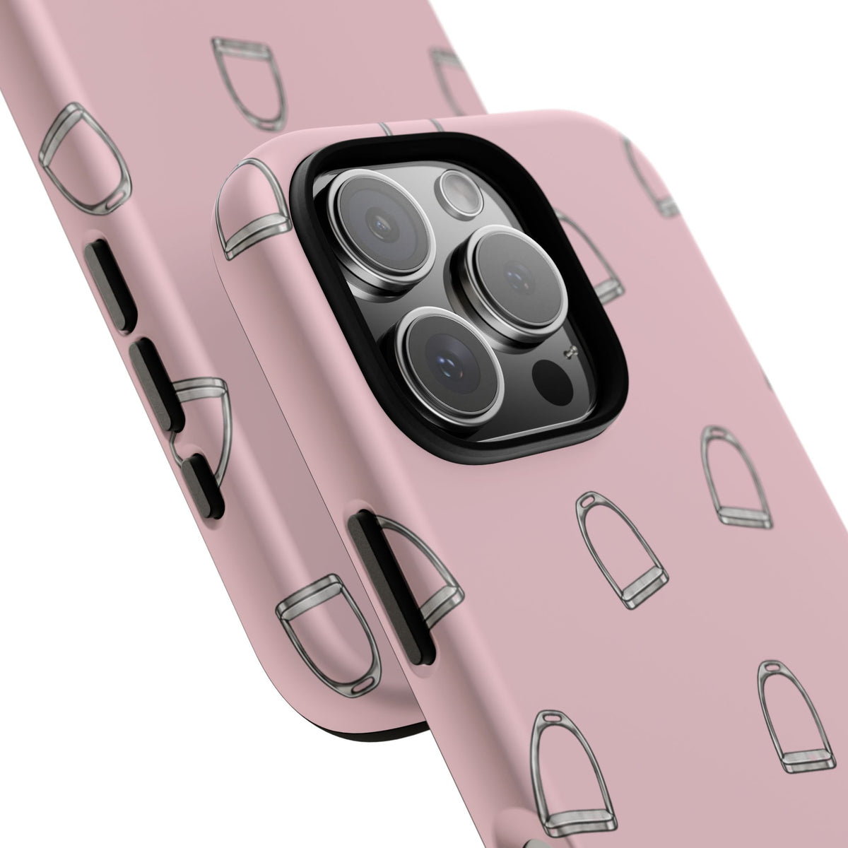 Stirrup Pattern Tough Phone Case in Soft Rosette Pink Matte