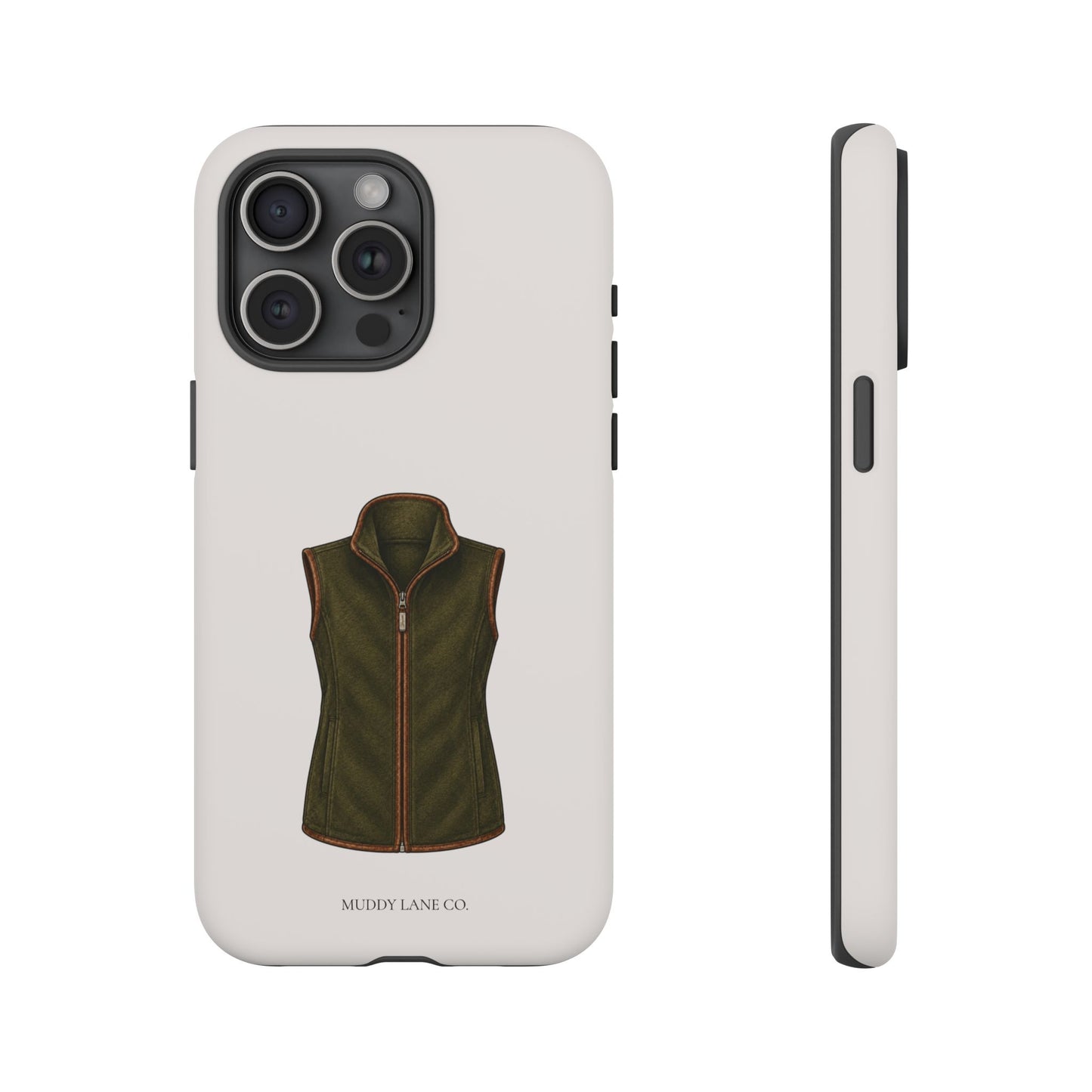 Country Gilet Tough Phone Case in Warm Cream Matte