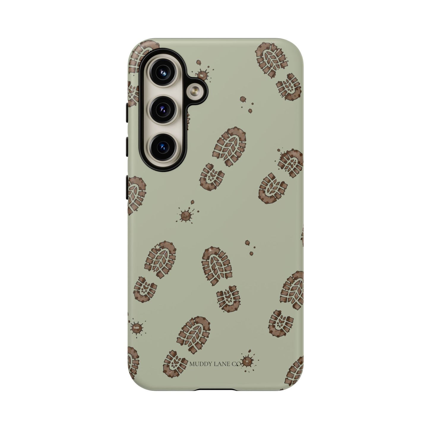 Muddy Boot Print Tough Phone Case in Light Sage Matte