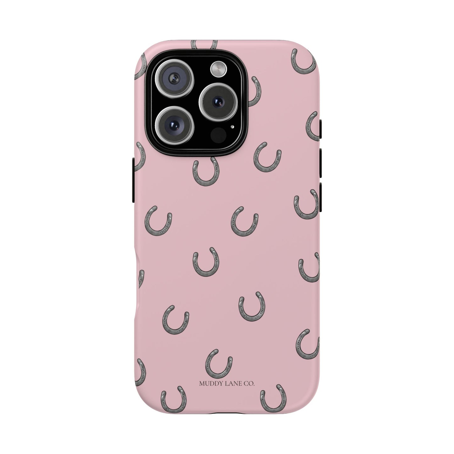 Horseshoe Pattern Tough Phone Case in Soft Rosette Pink Matte