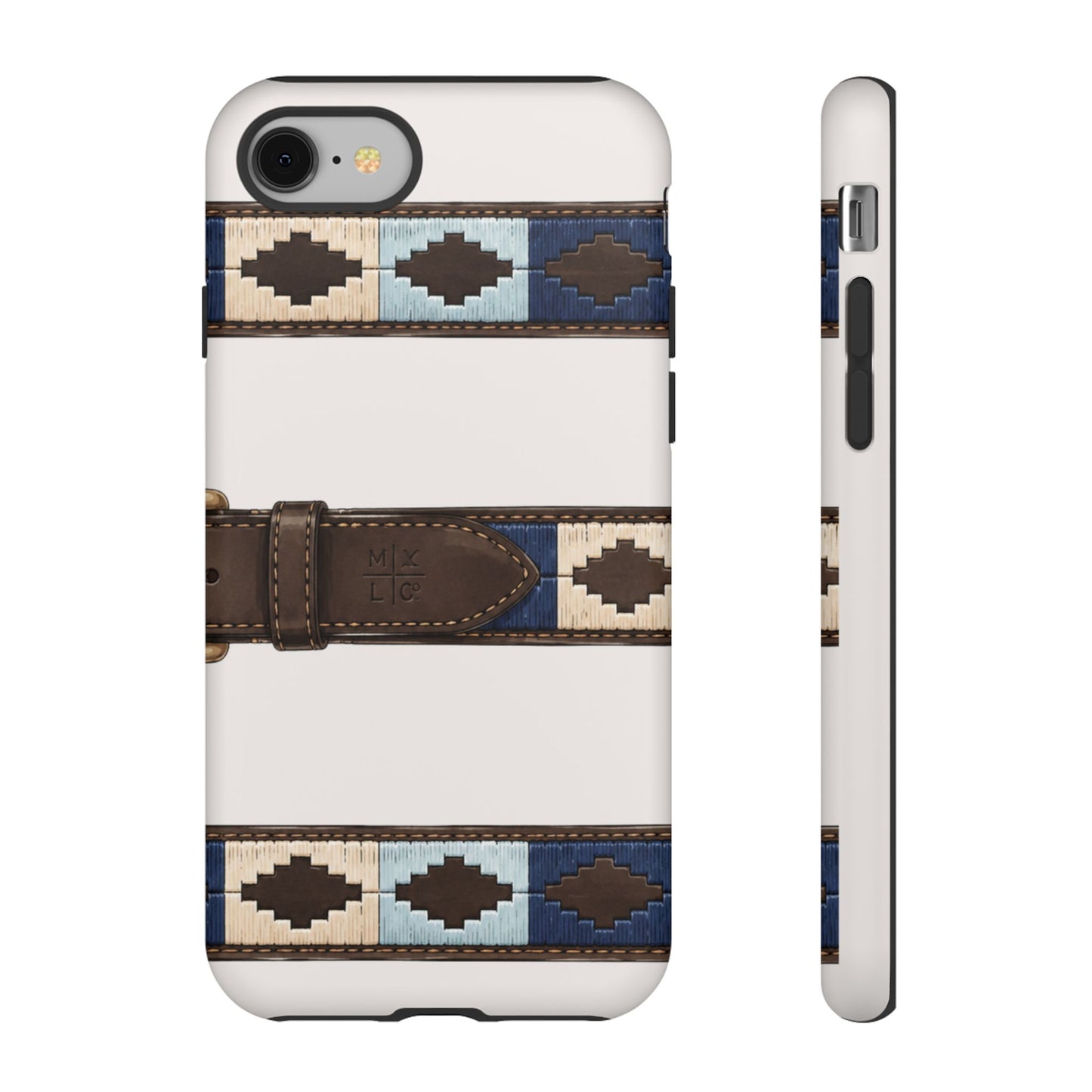 Country Belt Pattern Tough Phone Case in Warm Cream Matte