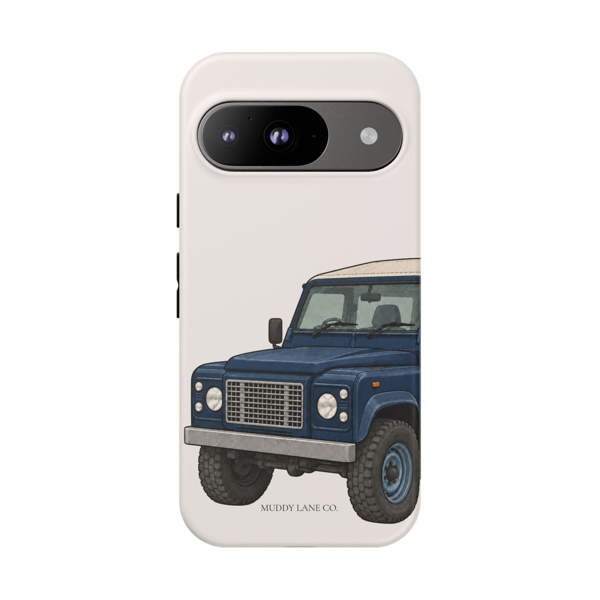 Blue Classic 4x4 Close-Up Tough Phone Case in Warm Cream Matte