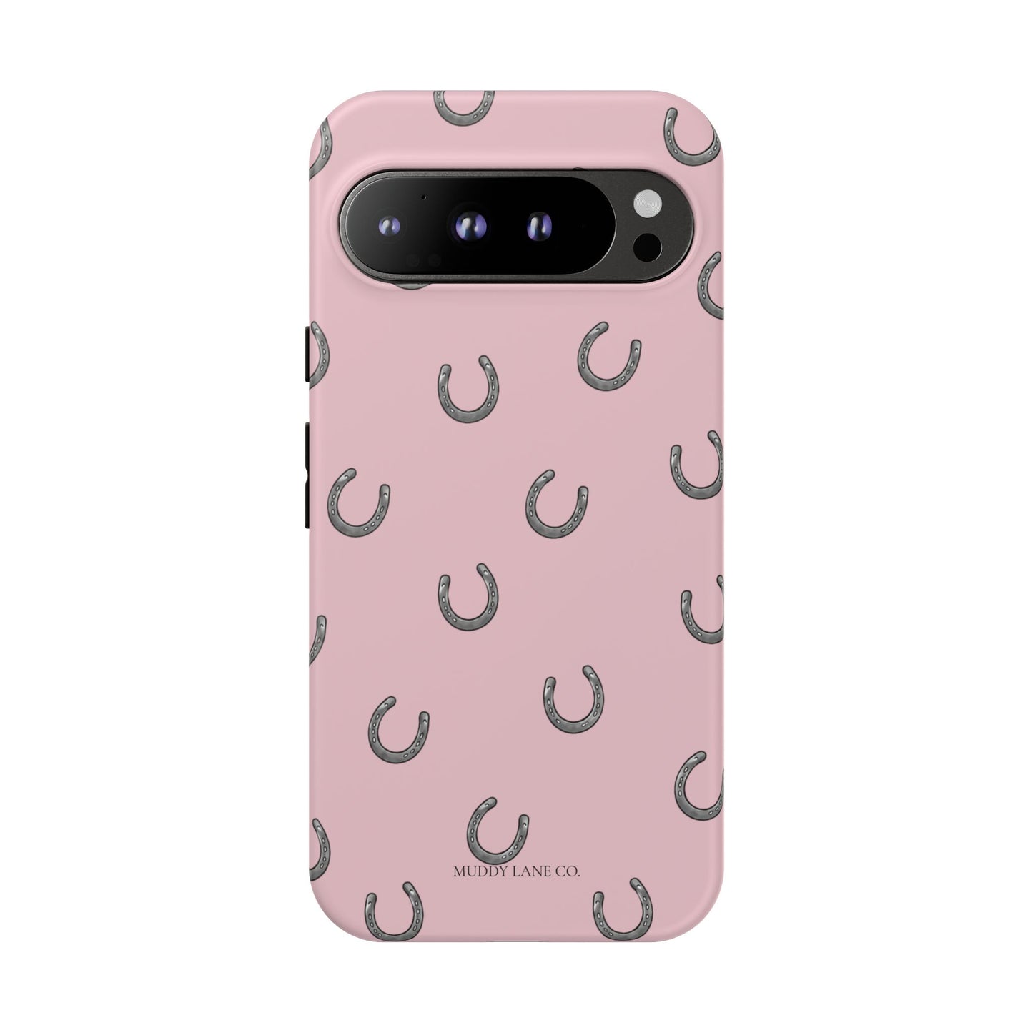 Horseshoe Pattern Tough Phone Case in Soft Rosette Pink Matte