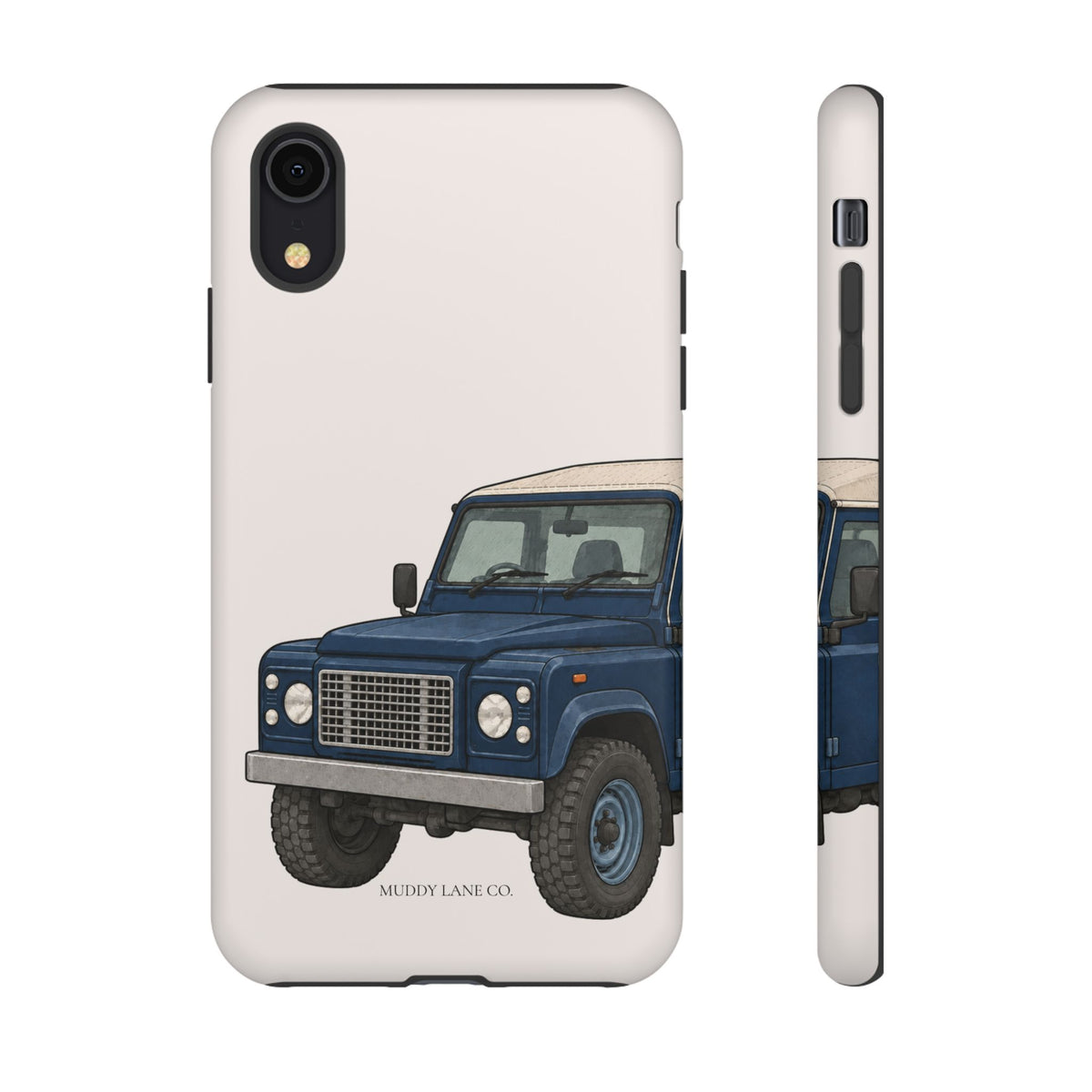 Blue Classic 4x4 Close-Up phone case in Warm Cream by Muddy Lane Co, photo 5