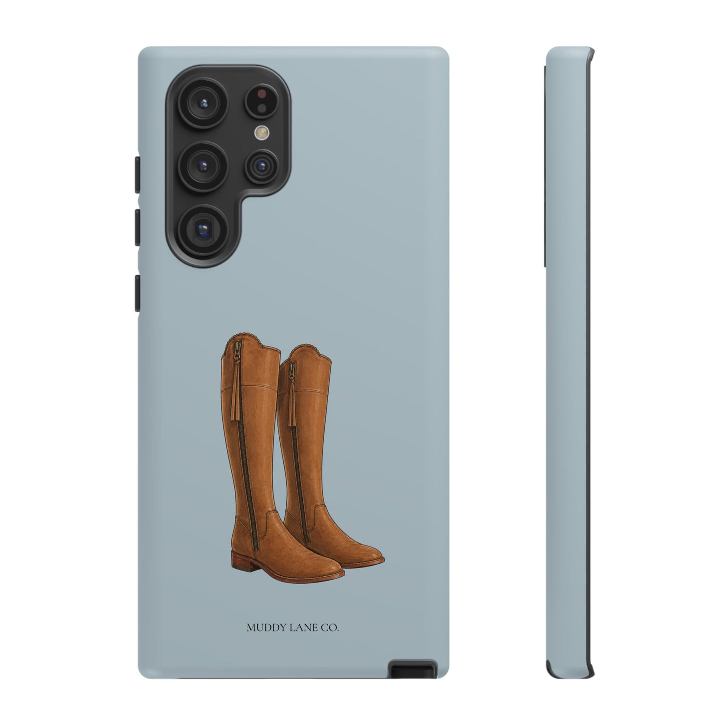 Riding Boots Tough Phone Case in Dusty Blue Matte