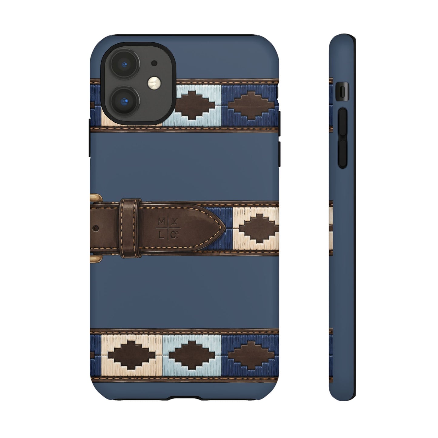 Country Belt Pattern Tough Phone Case in Deep Navy Matte