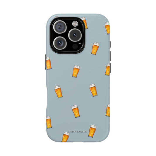 Pint Pattern Tough Phone Case in Dusty Blue Matte