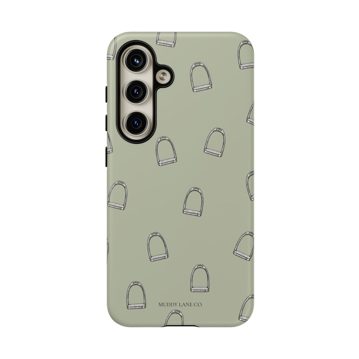 Stirrup Pattern Tough Phone Case in Light Sage Matte