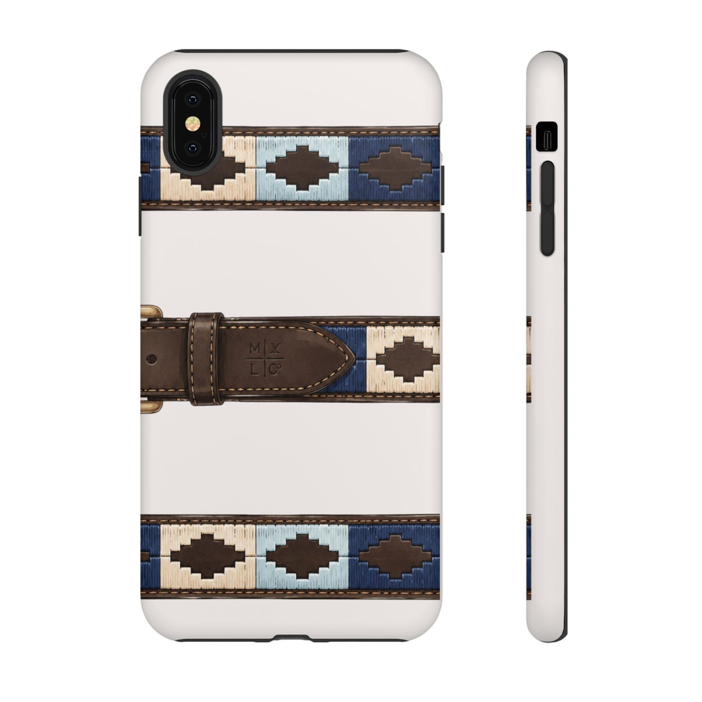 Country Belt Pattern Tough Phone Case in Warm Cream Matte