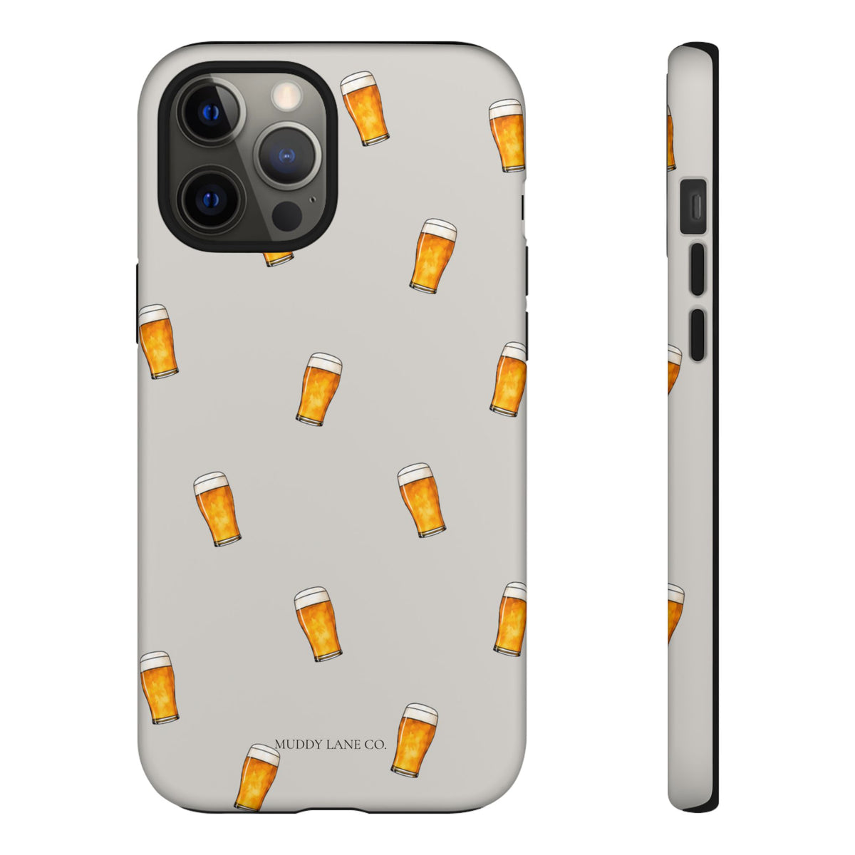 Pint Pattern Tough Phone Case in Soft Grey Matte