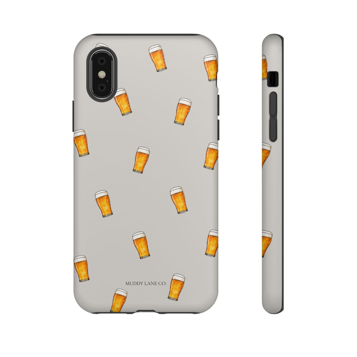 Pint Pattern Tough Phone Case in Soft Grey Matte