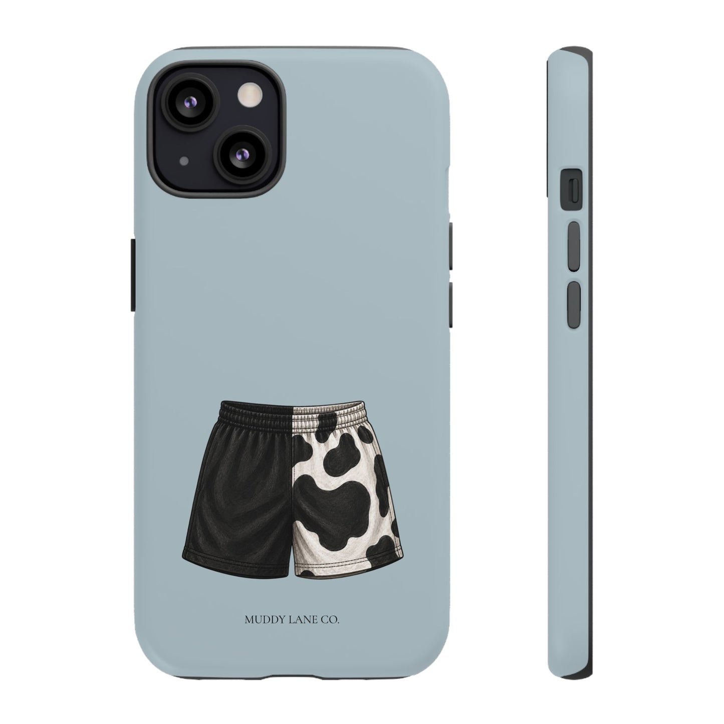 Cow Print Shorts Tough Phone Case in Dusty Blue Matte
