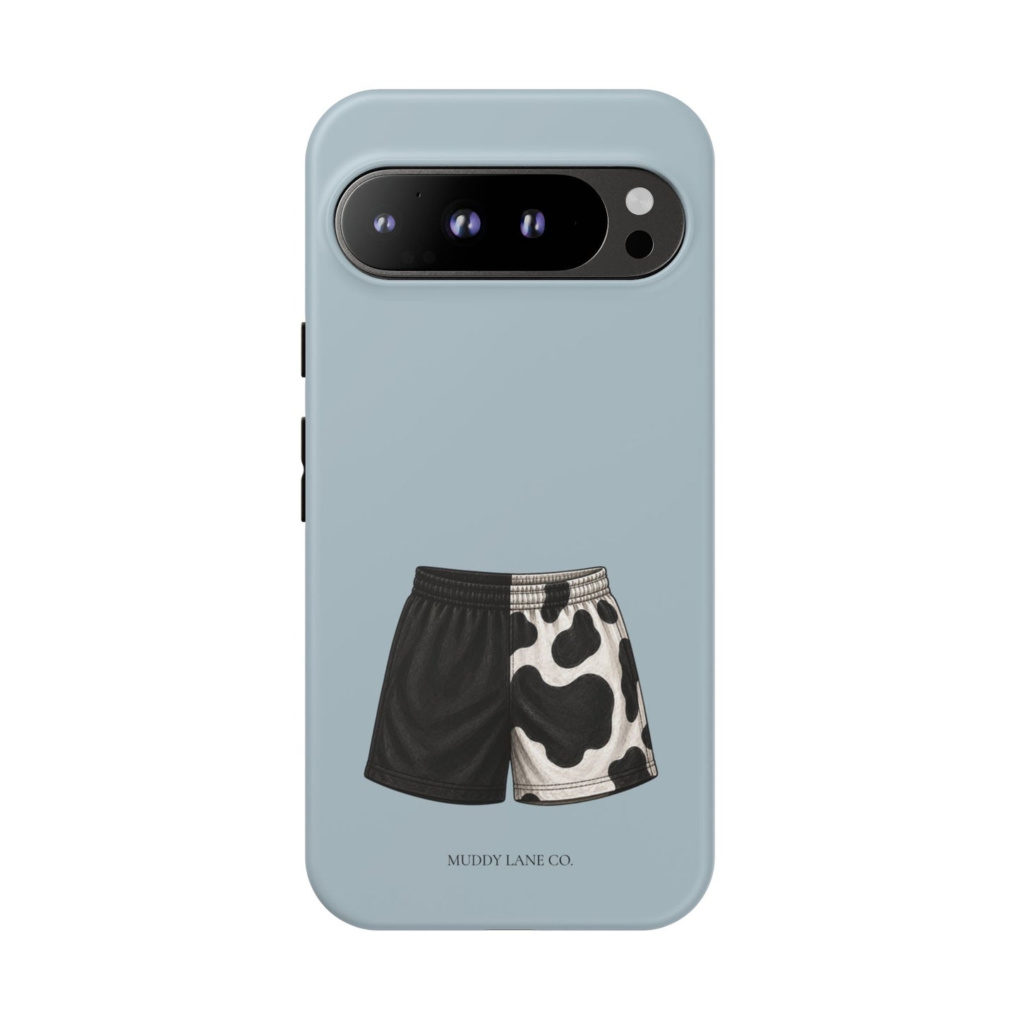 Cow Print Shorts Tough Phone Case in Dusty Blue Matte