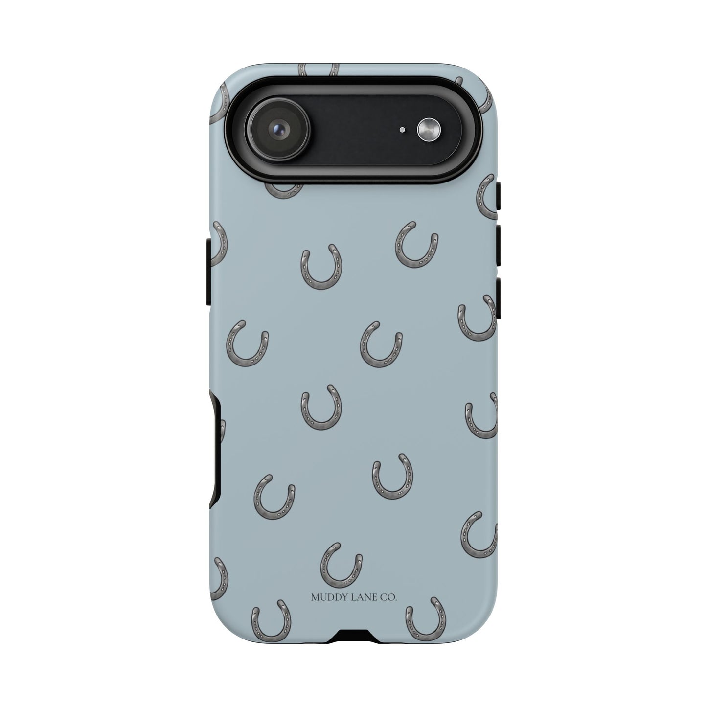 Horseshoe Pattern Tough Phone Case in Dusty Blue Matte
