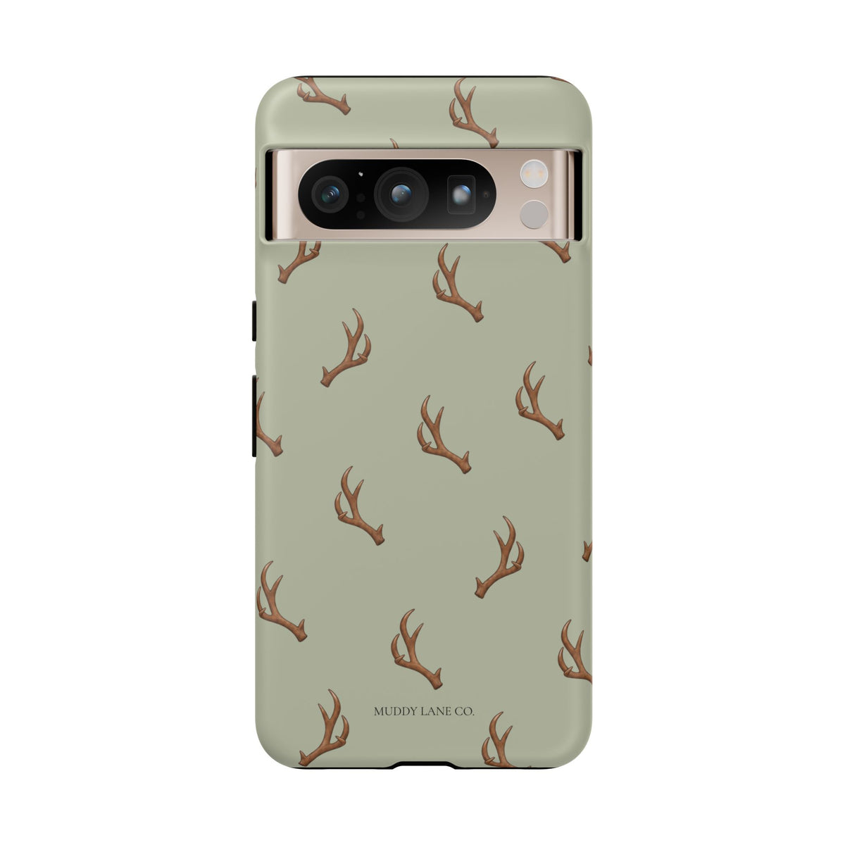 Antler Pattern Tough Phone Case in Light Sage Matte