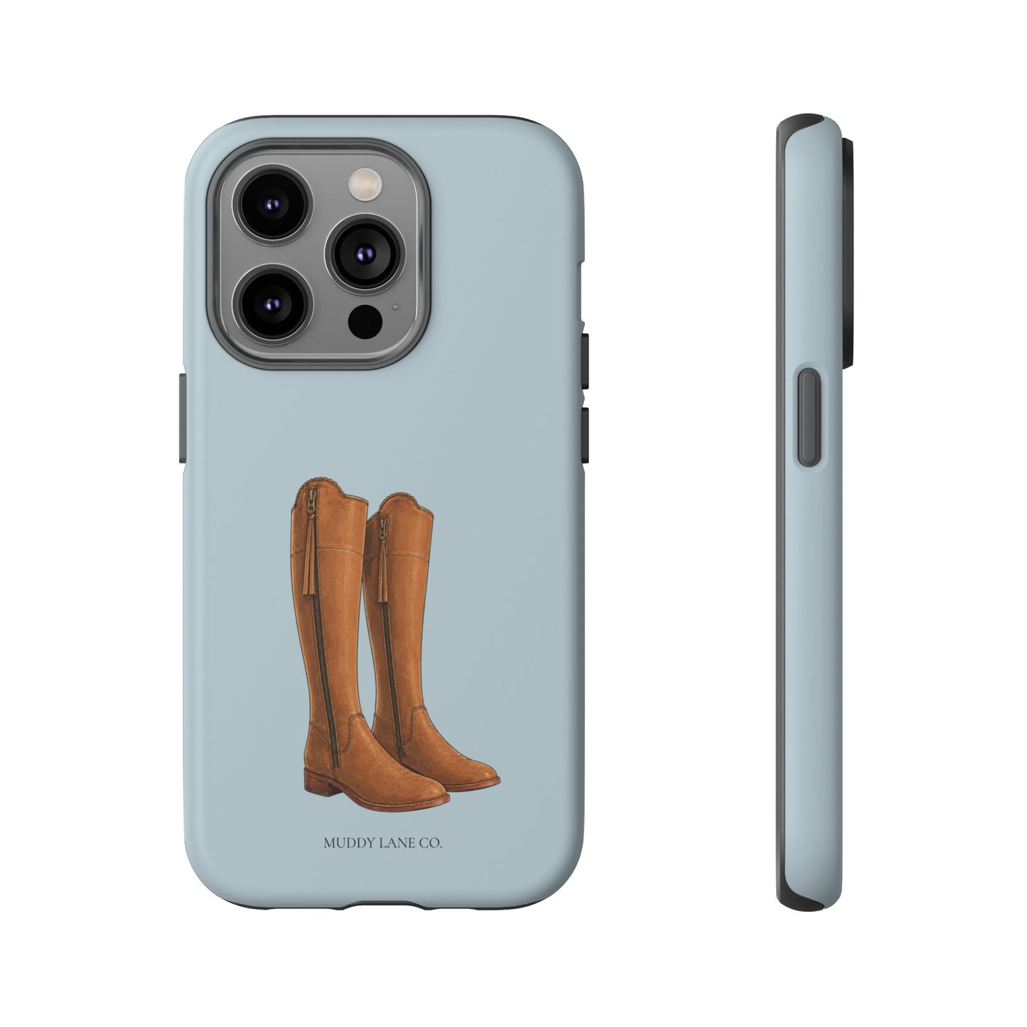 Riding Boots Tough Phone Case in Dusty Blue Matte