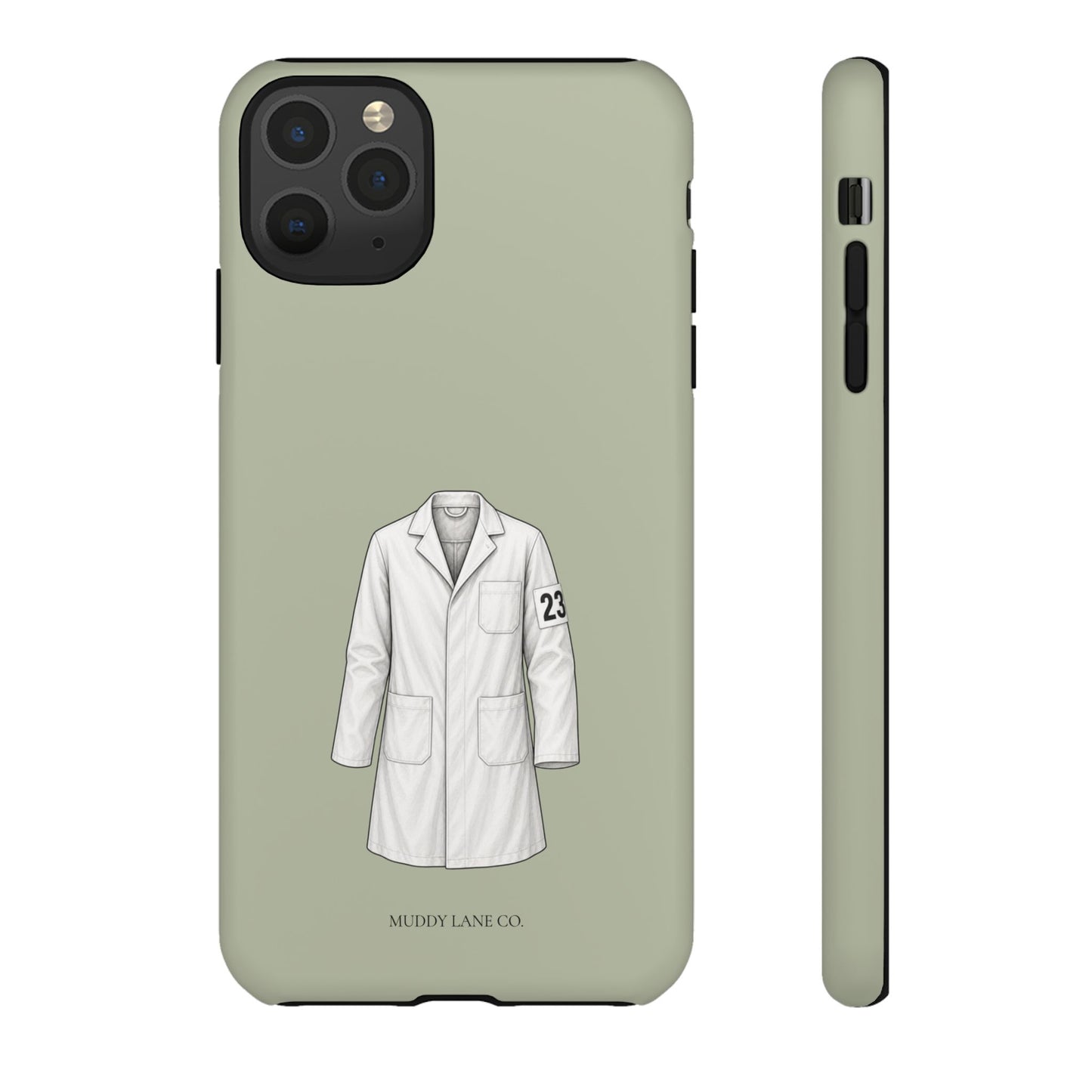 Showing Coat Tough Phone Case in Light Sage Matte
