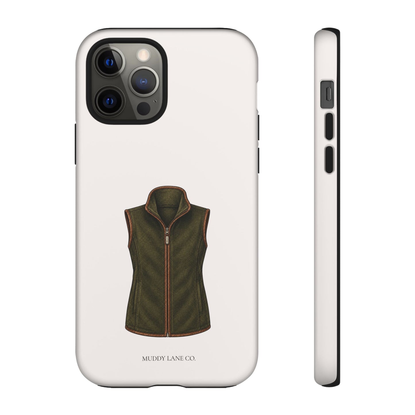 Country Gilet Tough Phone Case in Warm Cream Matte