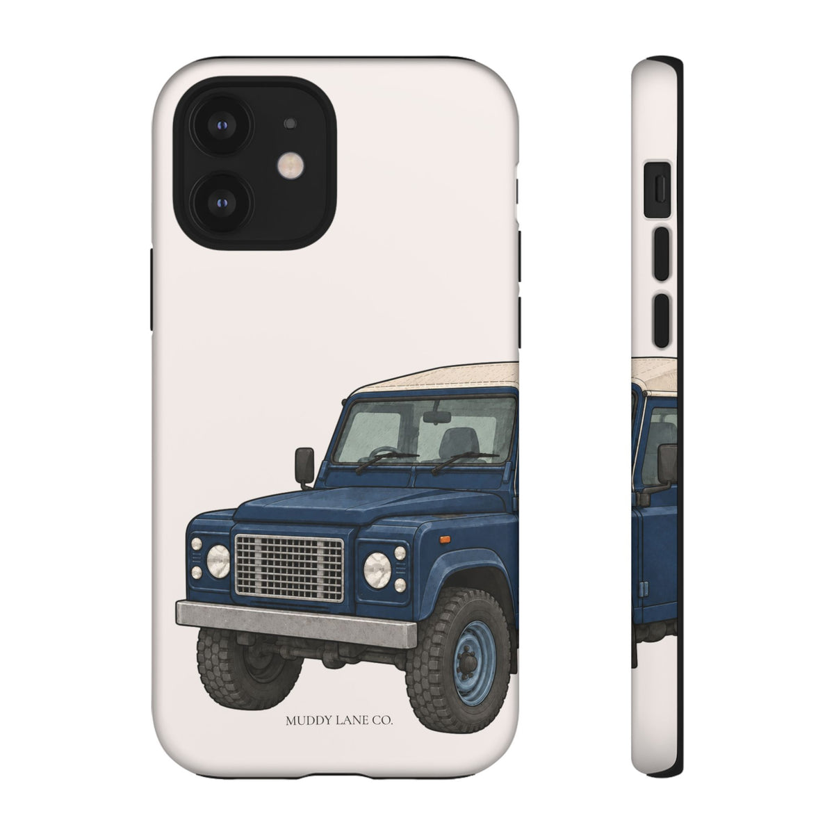 Blue Classic 4x4 Close-Up Tough Phone Case in Warm Cream Matte