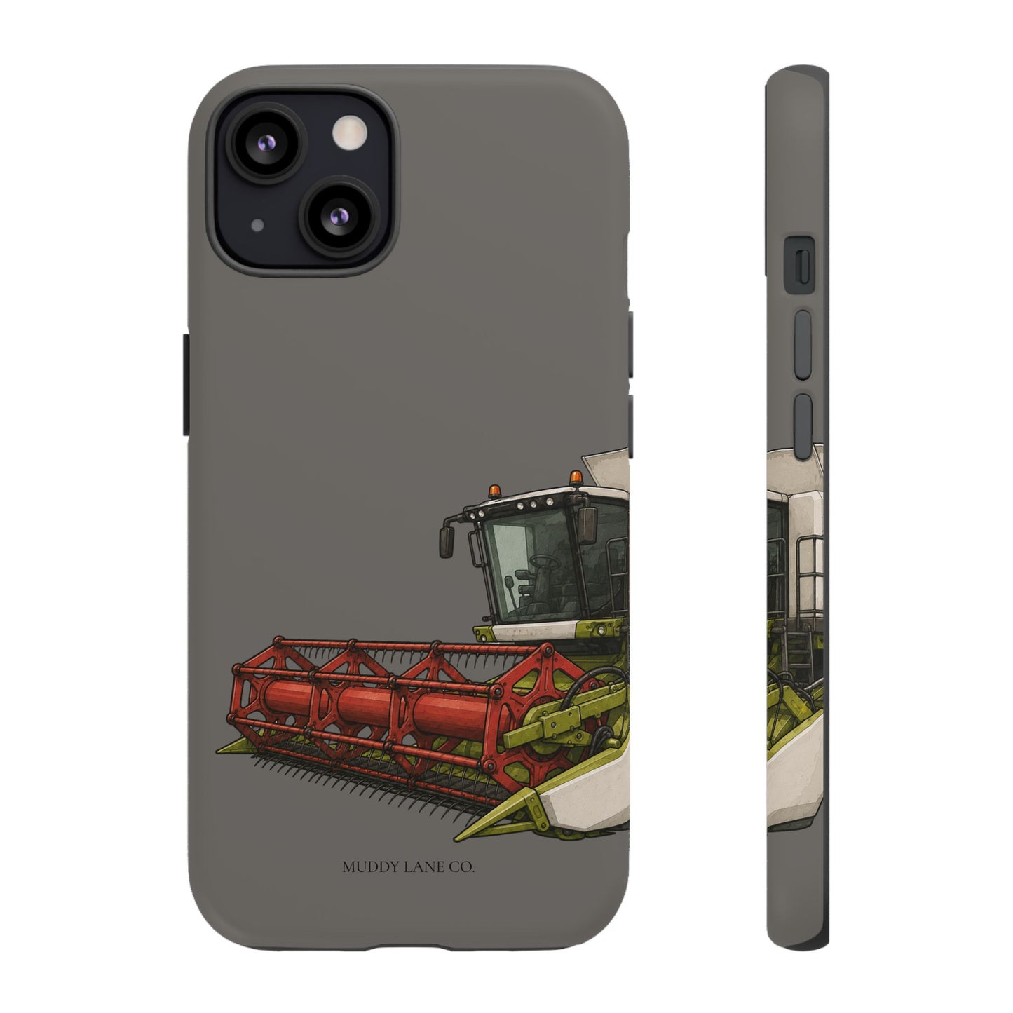 Combine Harvester Close-Up Tough Phone Case in Dark Grey Matte