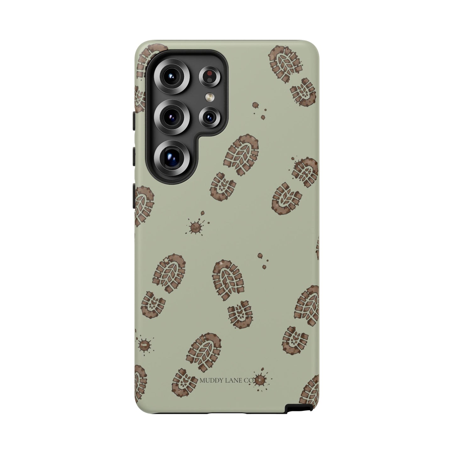 Muddy Boot Print Tough Phone Case in Light Sage Matte