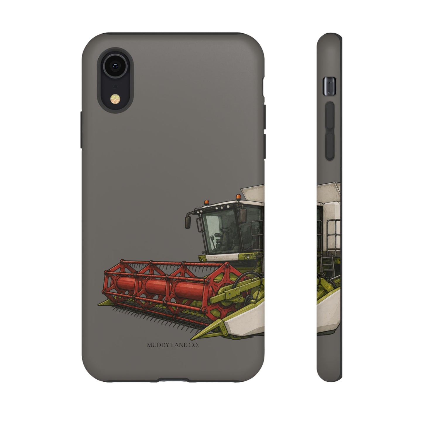 Combine Harvester Close-Up Tough Phone Case in Dark Grey Matte