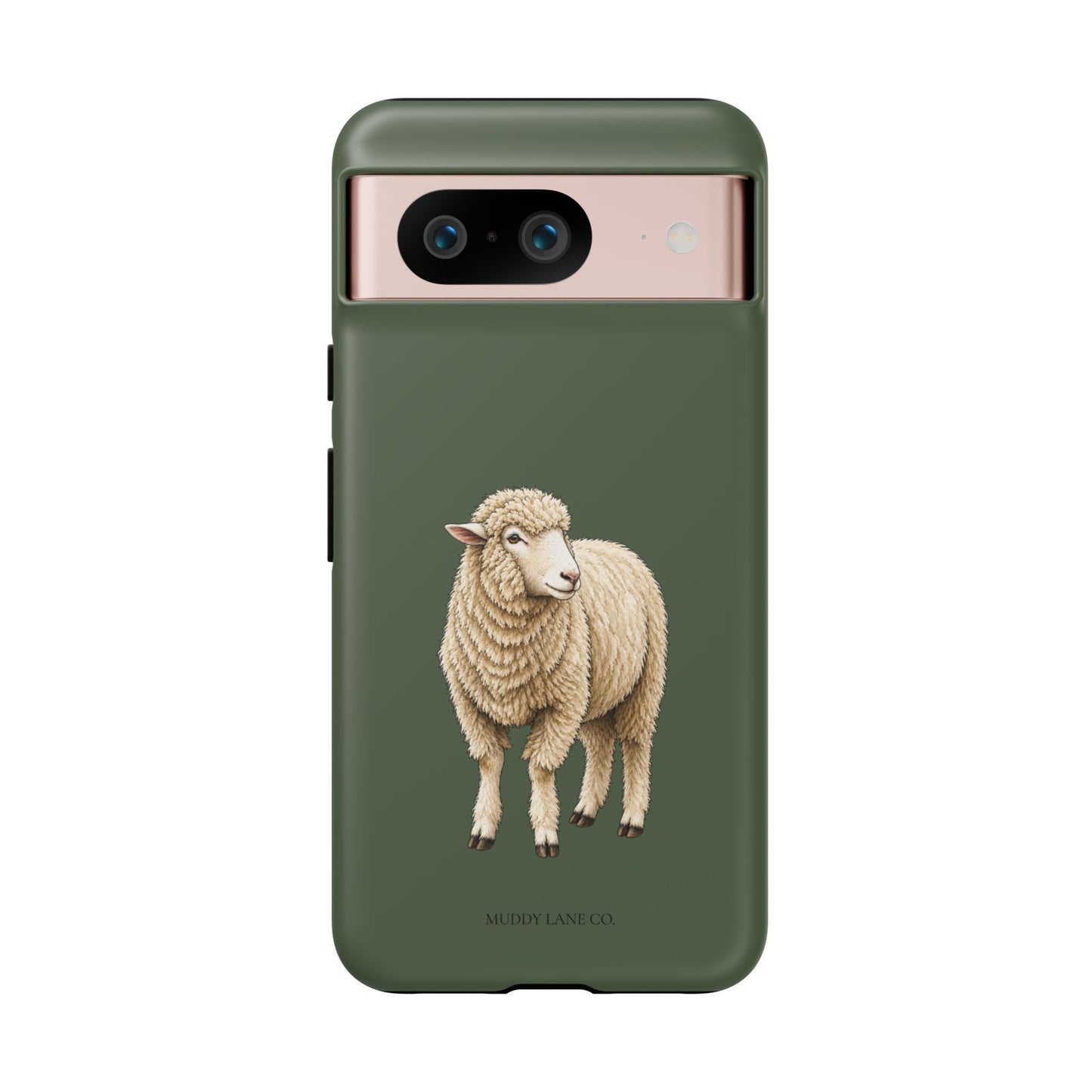 Sheep Tough Phone Case in Forest Green Matte