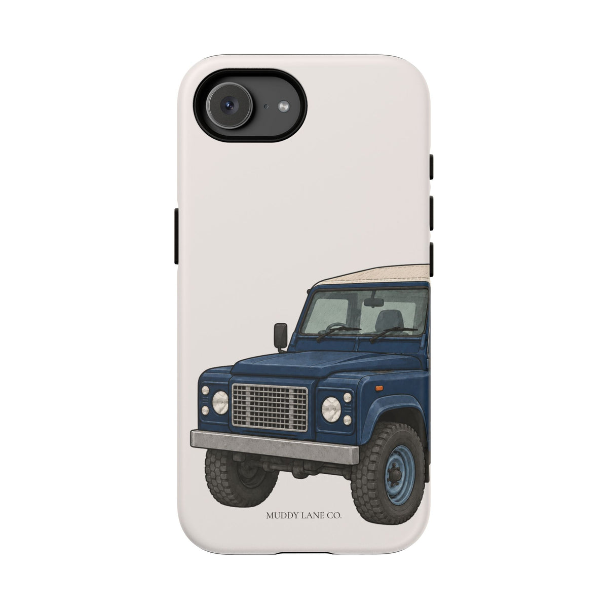 Blue Classic 4x4 Close-Up Tough Phone Case in Warm Cream Matte