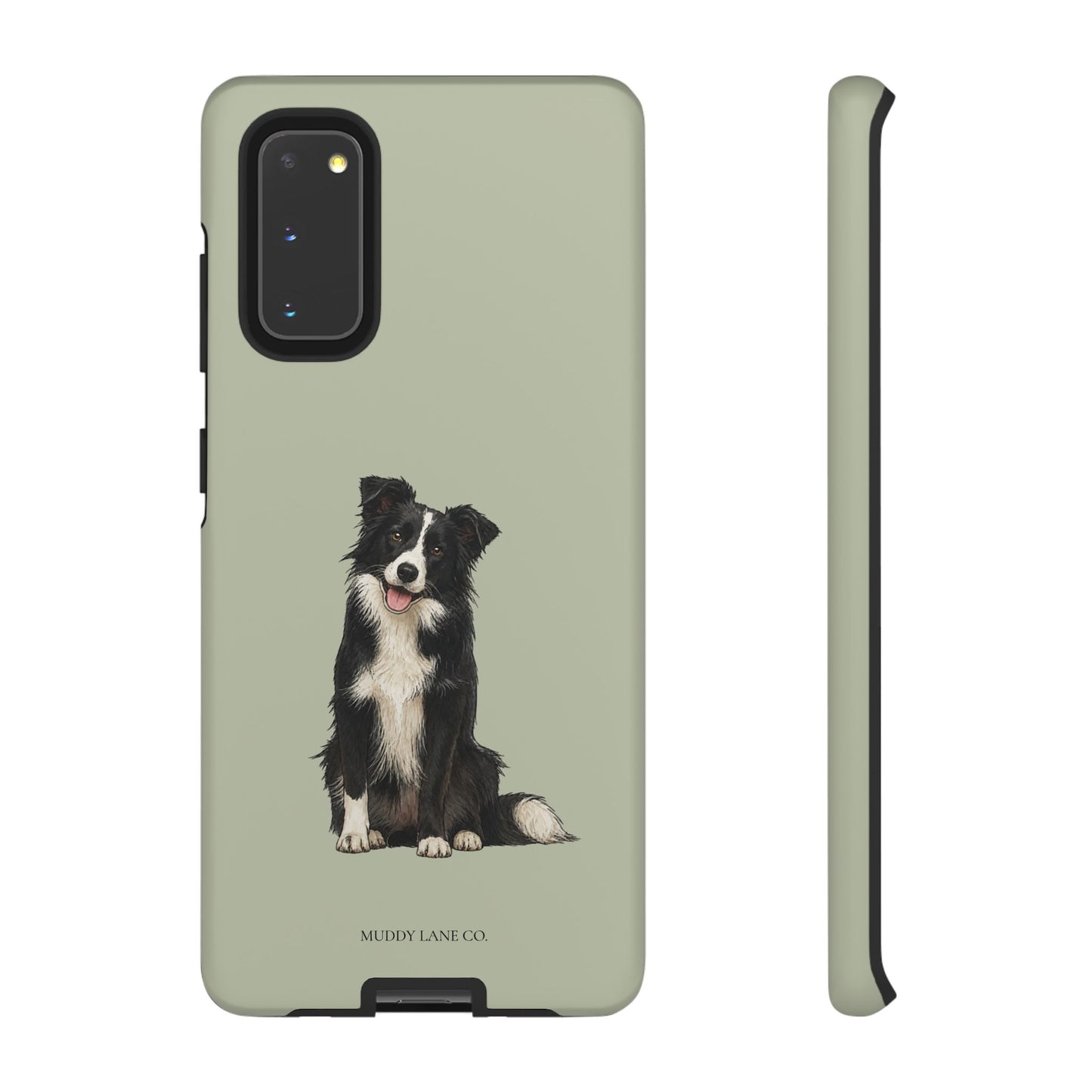 Border Collie Tough Phone Case in Light Sage Matte