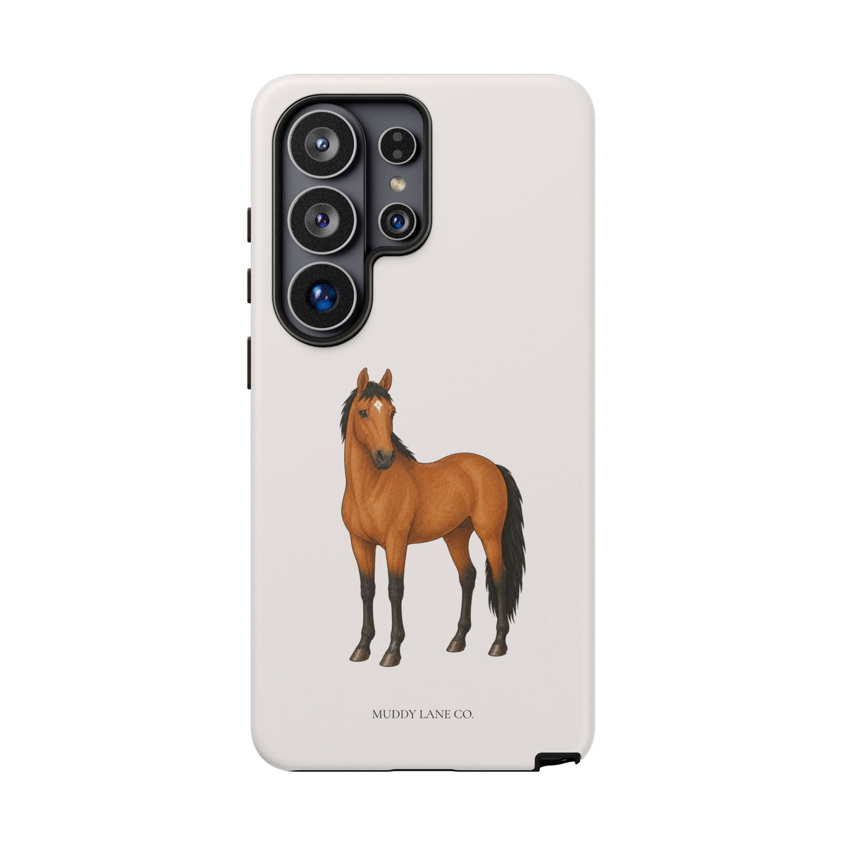 Chestnut Horse Tough Phone Case in Warm Cream Matte